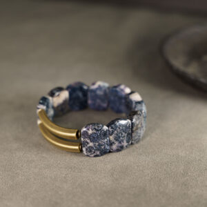 Bracelet en laiton avec pierre de corail naturelle Style B